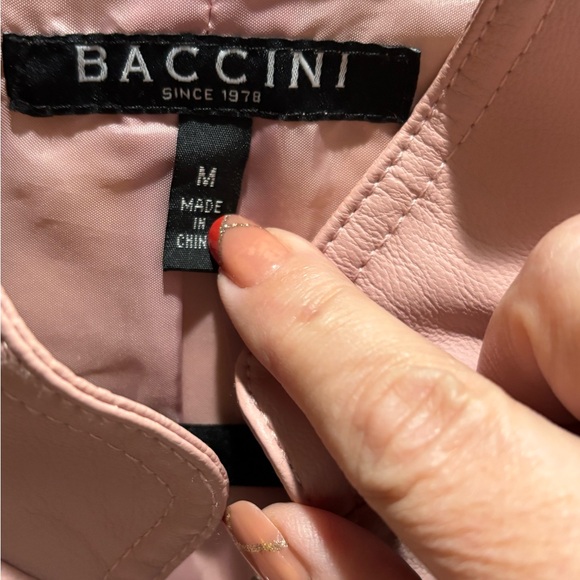 Baccini women's faux leather moto-style blush pink medium - Picture 3 of 4